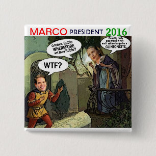 Marco Rubio voor President 2016 Vierkante Button 5,1 Cm