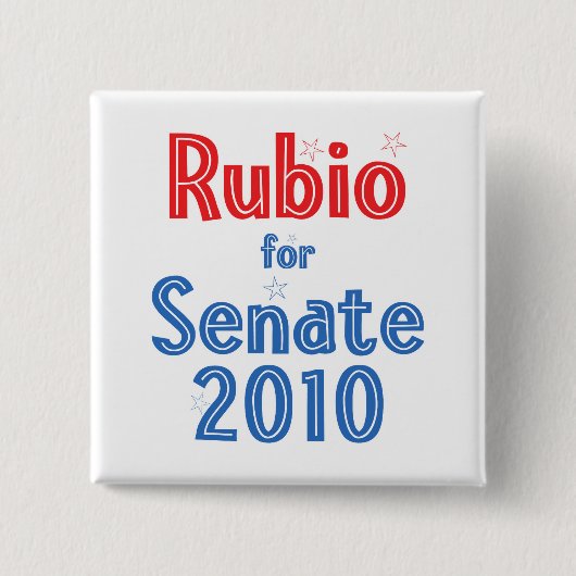 Marco Rubio voor Senaat 2010 Star Design Vierkante Button 5,1 Cm (Voorkant)
