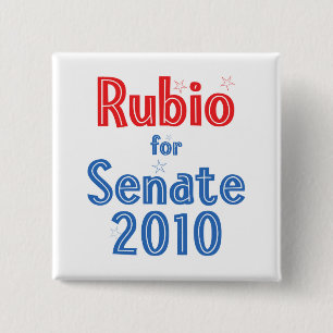 Marco Rubio voor Senaat 2010 Star Design Vierkante Button 5,1 Cm