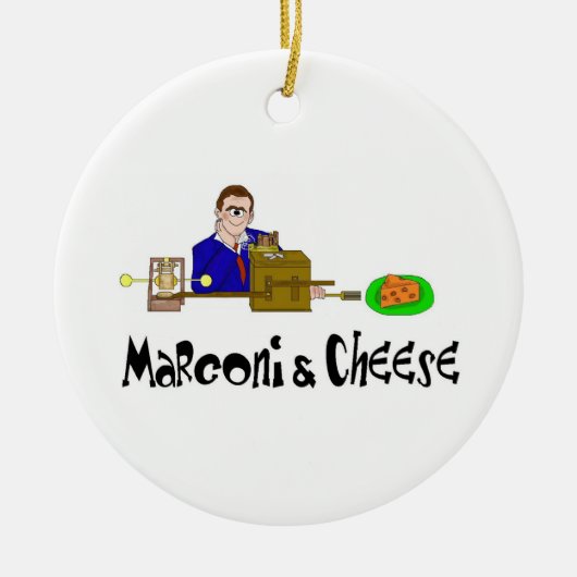 Marconi en Kaaskerst Keramisch Ornament (Voorkant)