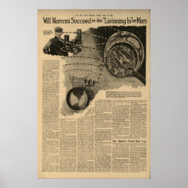 marconi luistert op Mars Circa 1922 Poster