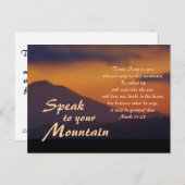 Marcus 11:23 Spreek tot uw berg Briefkaart (Voorkant / Achterkant)