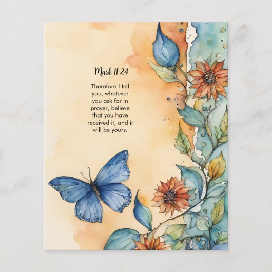 Marcus 11:24 Christelijk Bijbelvers Afbeelding Flyer (Voorkant)