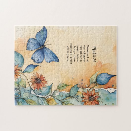 Marcus 11:24 Christelijk Bijbelvers Afbeelding Legpuzzel (Horizontaal)