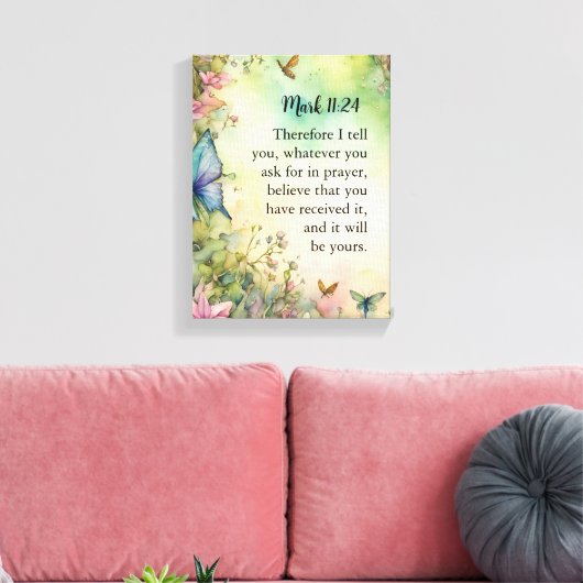 Marcus 11:24 Christelijke Waterverf Afbeelding Canvas Afdruk (Insitu (Woonkamer))