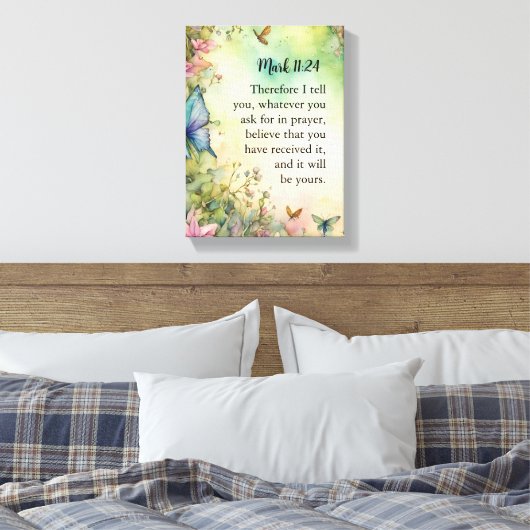 Marcus 11:24 Christelijke Waterverf Afbeelding Canvas Afdruk (Insitu (Slaapkamer))