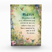 Marcus 11:24 Christelijke Waterverf Afbeelding Fotoblokken (Voorkant)