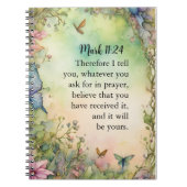 Marcus 11:24 Christelijke Waterverf Afbeelding Notitieboek (Voorkant)