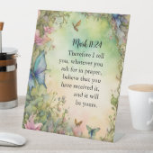 Marcus 11:24 Christelijke Waterverf Afbeelding Reclamebord Met Voetstuk (Insitu)