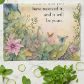 Marcus 11:24 Christelijke Waterverf Afbeelding Theedoek (Gevouwen)