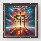 Marcus 11:24 Comfort: gepersonaliseerde thuiszegen Vierkante Klok (Voorkant)