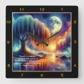 Marcus 11:24 Gebedsklok: Geloof en ontvang Vierkante Klok (Voorkant)