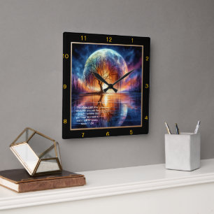 Marcus 11:24 Gebedstijd: Gepersonaliseerde Schrift Vierkante Klok