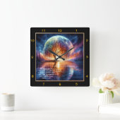 Marcus 11:24 Gebedstijd: Gepersonaliseerde Schrift Vierkante Klok (Huis)