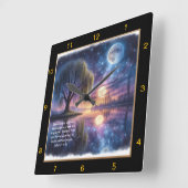 Marcus 11:24 Geloof klok: gepersonaliseerde Spirit Vierkante Klok (Hoek)