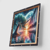 Marcus 11:24 Geloofsbevestiging: aangepaste muurku Vierkante Klok (Hoek)