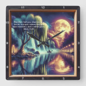 Marcus 11:24 Goddelijke klok: aangepaste Inspirere Vierkante Klok (Voorkant)