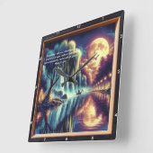 Marcus 11:24 Goddelijke klok: aangepaste Inspirere Vierkante Klok (Hoek)