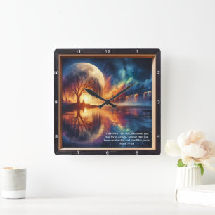 Marcus 11:24 Grace Clock: gepersonaliseerde Christ Vierkante Klok