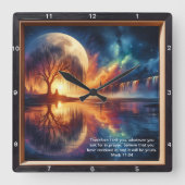 Marcus 11:24 Grace Clock: gepersonaliseerde Christ Vierkante Klok (Voorkant)