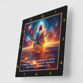 Marcus 11:24 Jezus gloeit tegen de hemelse zonsond Vierkante Klok (Hoek)