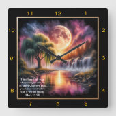 Marcus 11:24 Spirituele expressie: gepersonaliseer Vierkante Klok (Voorkant)