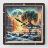 Marcus 11:24 Tijdlijn van het geloof: geloof, ontv Vierkante Klok (Voorkant)