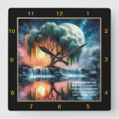 Marcus 11:24 Vredesklok: gepersonaliseerde gave va Vierkante Klok (Voorkant)