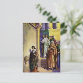 Marcus 12:41-44 Een weduwe geeft alles wat ze heef Briefkaart (Staand voorkant)