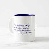 Marcus Aurelius Beauty of Life Coffee Mok Citaat (Voorkant links)