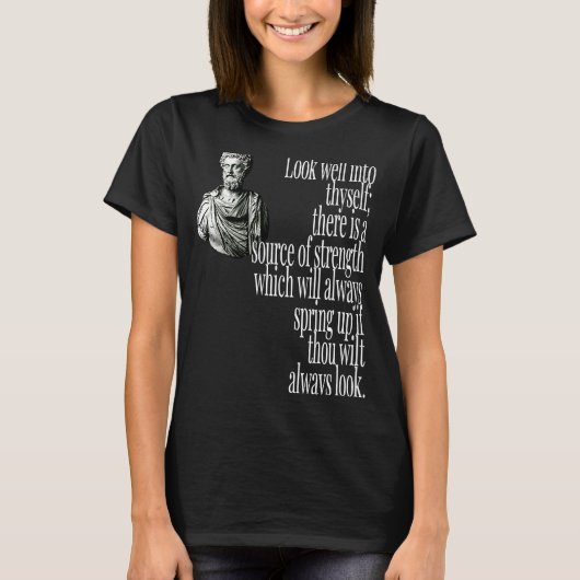 MARCUS AURELIUS BRON VAN STERKTE IN JEZELF T-SHIRT (Voorkant)