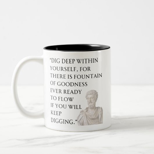 Marcus Aurelius Citatemok Tweekleurige Koffiemok (Links)