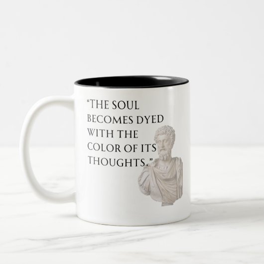 Marcus Aurelius Citatemok Tweekleurige Koffiemok (Links)
