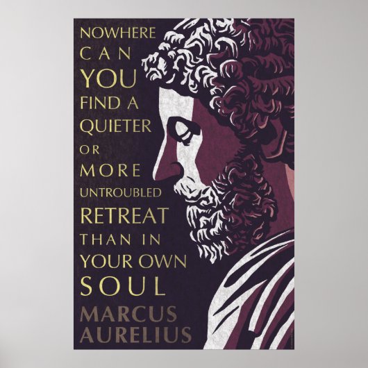 Marcus Aurelius citeert: Een rustigere of meer ong Poster (Voorkant)
