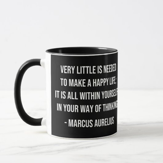 Marcus Aurelius Happy Life Citaat Mok (Links)