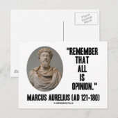 Marcus Aurelius herinnert zich dat alles opiniepri Briefkaart (Voorkant / Achterkant)