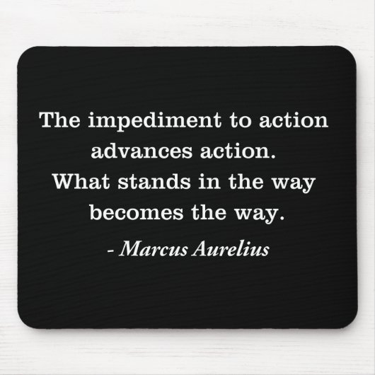 Marcus Aurelius Impediment Stoic Quote Platte Kaar Muismat (Voorkant)