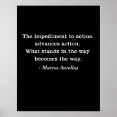 Marcus Aurelius Impediment Stoic Quote T-shirt Poster (Voorkant)