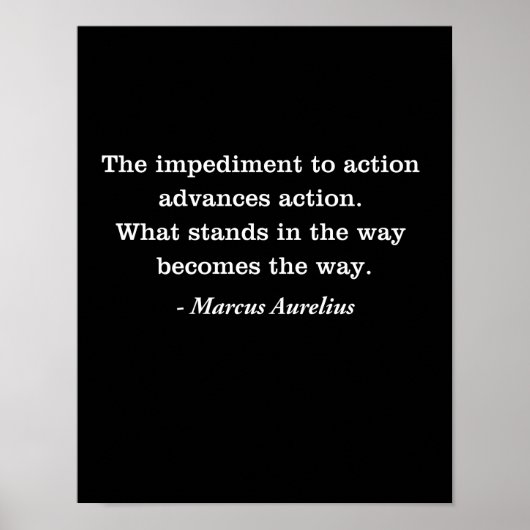 Marcus Aurelius Impediment Stoic Quote T-shirt Poster (Voorkant)