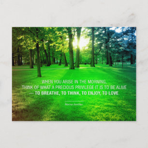 Marcus Aurelius Life Stoic Privilege citeert het l Briefkaart