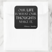 Marcus Aurelius Life Thoughts maken prijsopgave Vierkante Sticker (Tas)