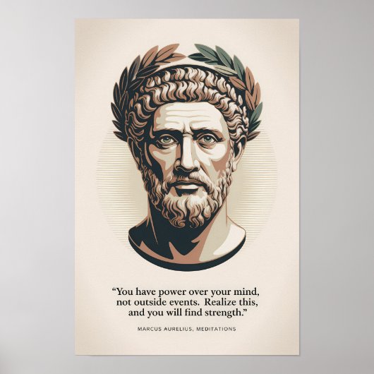 Marcus Aurelius Meditaties Citaat Illustratie Kuns Poster (Voorkant)