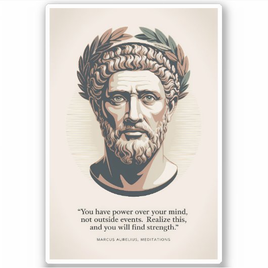 Marcus Aurelius Meditations Quote Illustration Art Sticker (Voorkant)