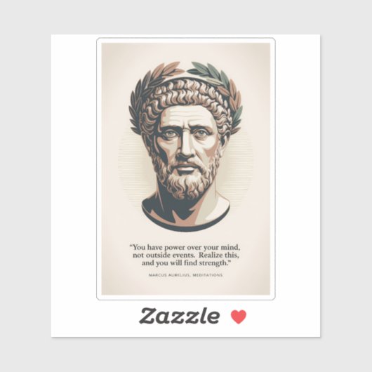 Marcus Aurelius Meditations Quote Illustration Art Sticker (Vel)