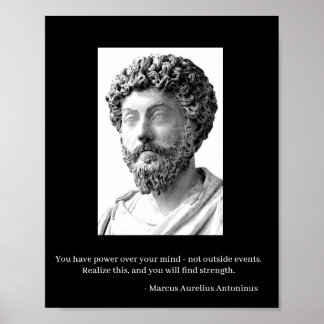 Marcus Aurelius Poster - zwart/wit