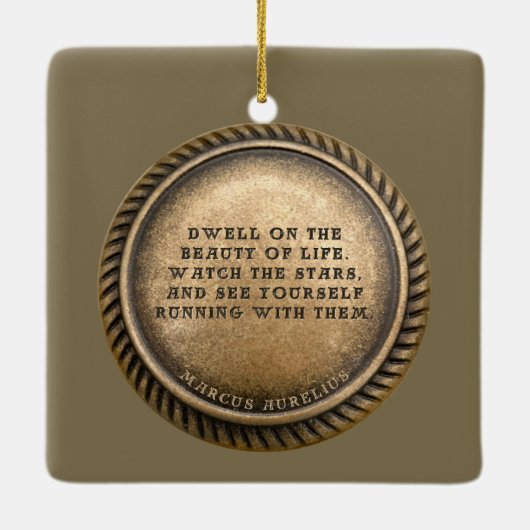 Marcus Aurelius Quote Dwell over de schoonheid van Keramisch Ornament (Achterkant)