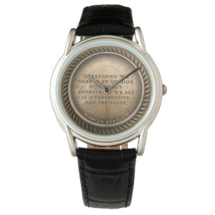 Marcus Aurelius Quote Opinionated Coin Horloge