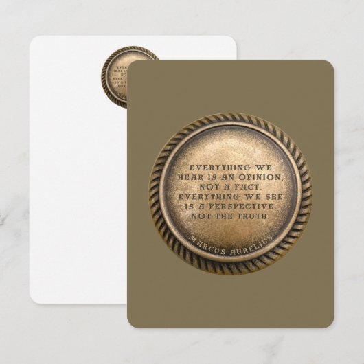 Marcus Aurelius Quote Opinionated Coin Notitiekaartje (Voorkant / Achterkant)