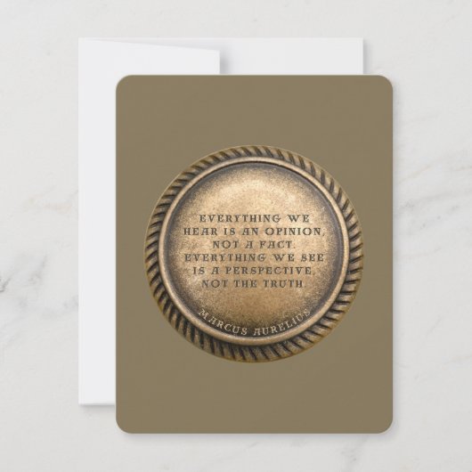 Marcus Aurelius Quote Opinionated Coin Notitiekaartje (Voorkant)
