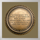 Marcus Aurelius Quote Opinionated Coin Poster (Voorkant)